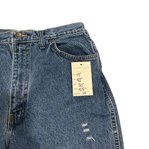 Blue Denim Jean Shorts Distressed tag 14 (fit 12)